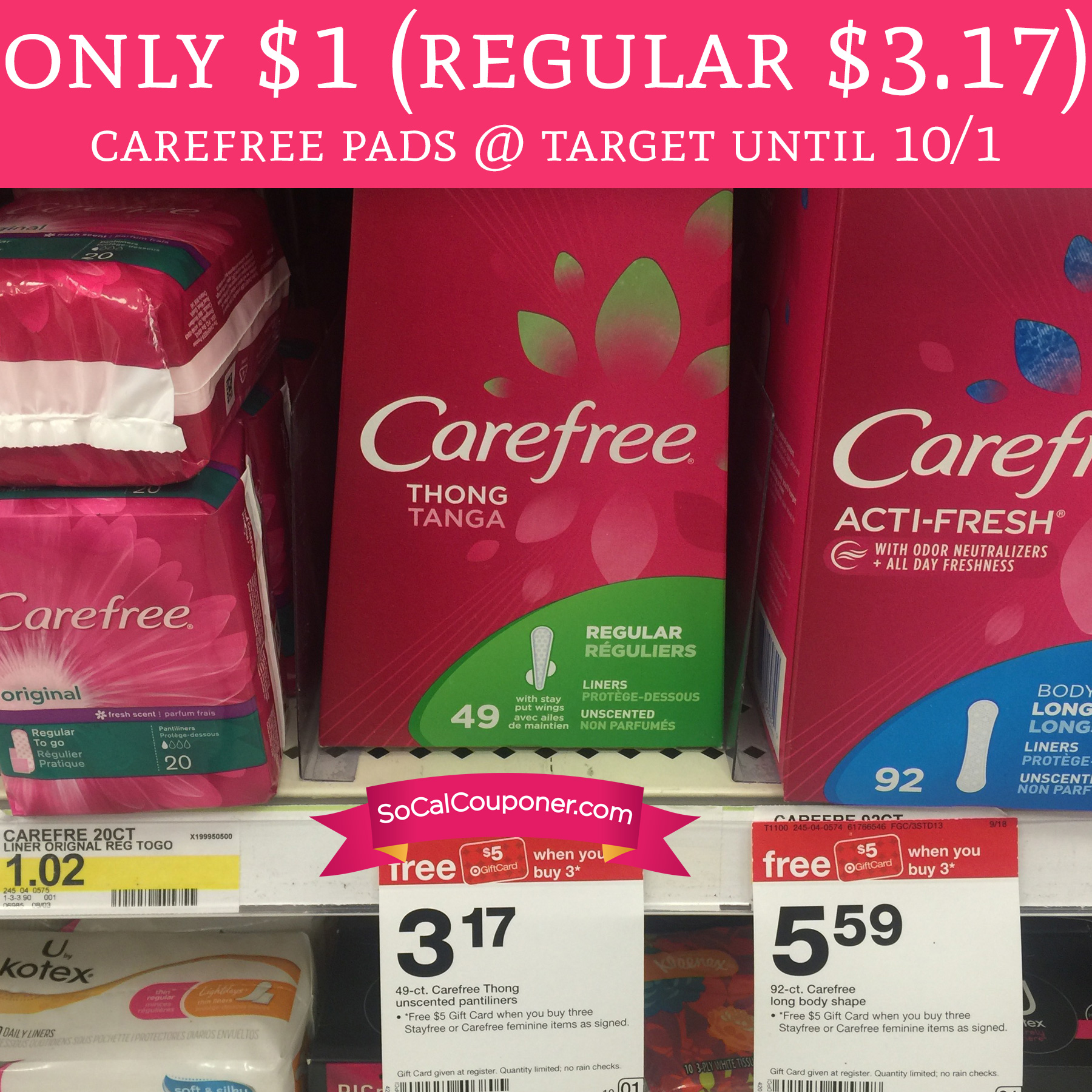 PRINT!! Only $1 Carefree Pads @ Target Until 10/1 - Deal Hunting Babe