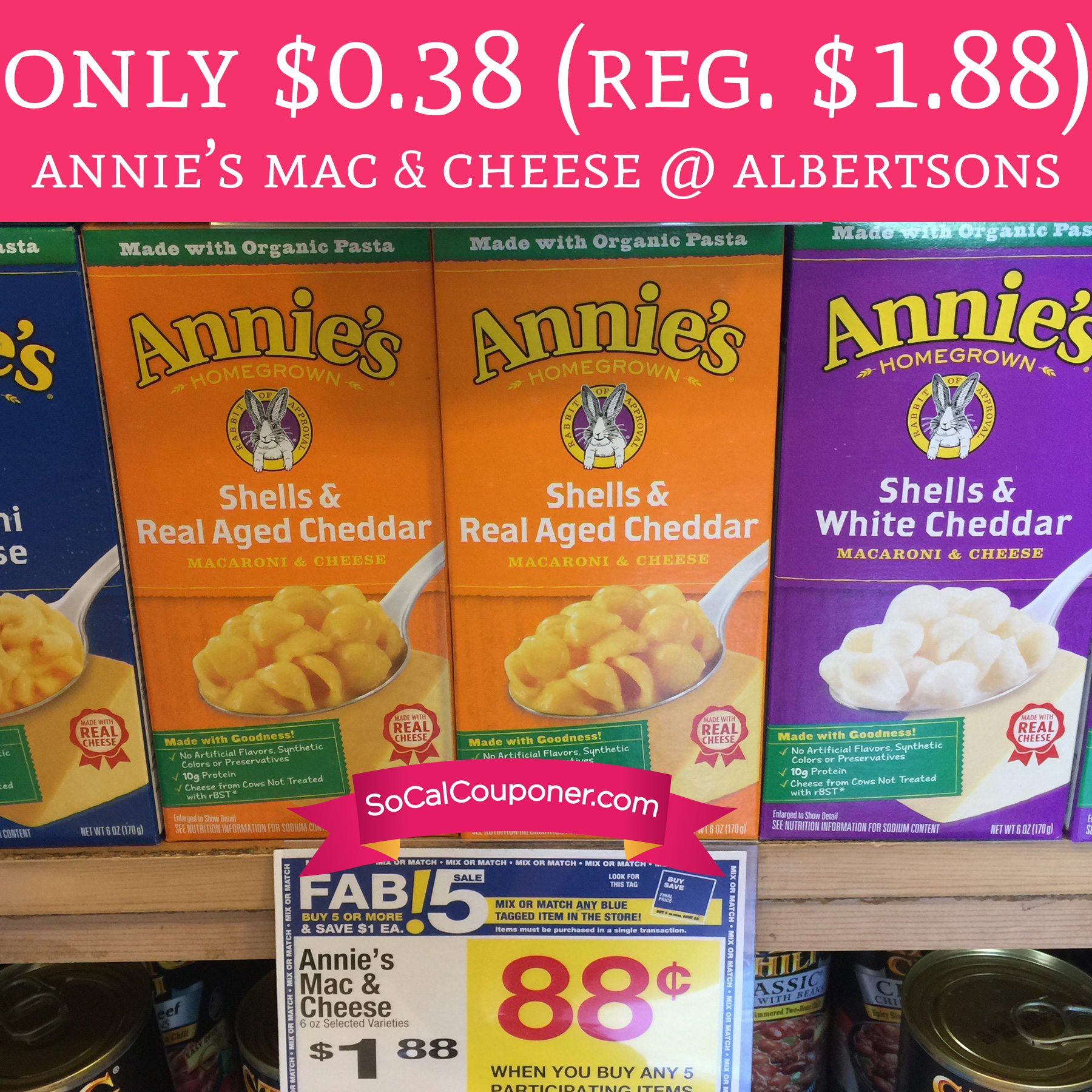 Print!! Only $0.38 (Regular $1.88) Annie's Mac &amp; Cheese @ Albertsons ...