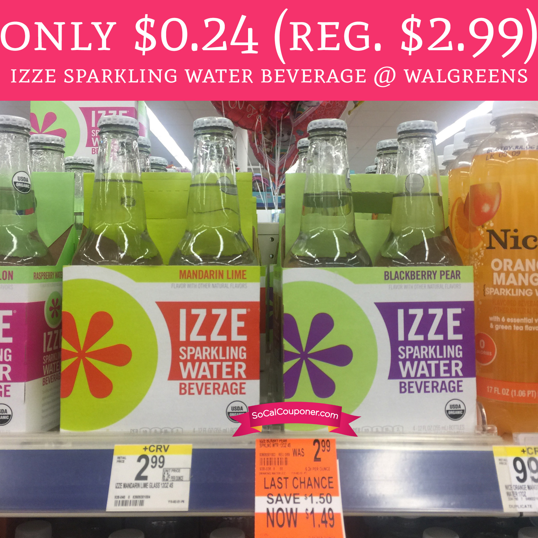 Only $0.24 (Regular $2.99) IZZE Sparkling Water Beverage @ Walgreens ...