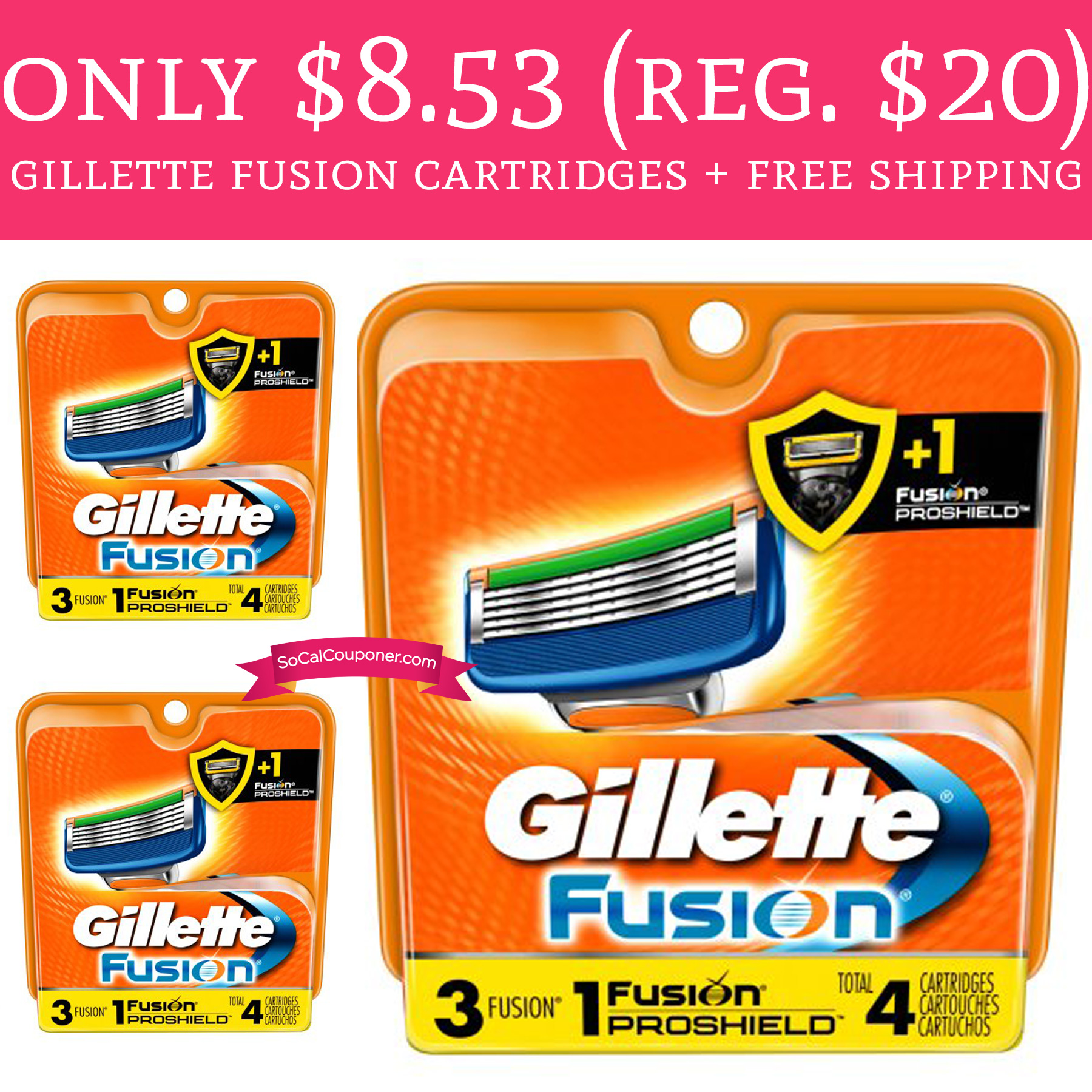 Only $8.53 (Regular $20) Gillette Fusion Cartridges + Free Shipping ...