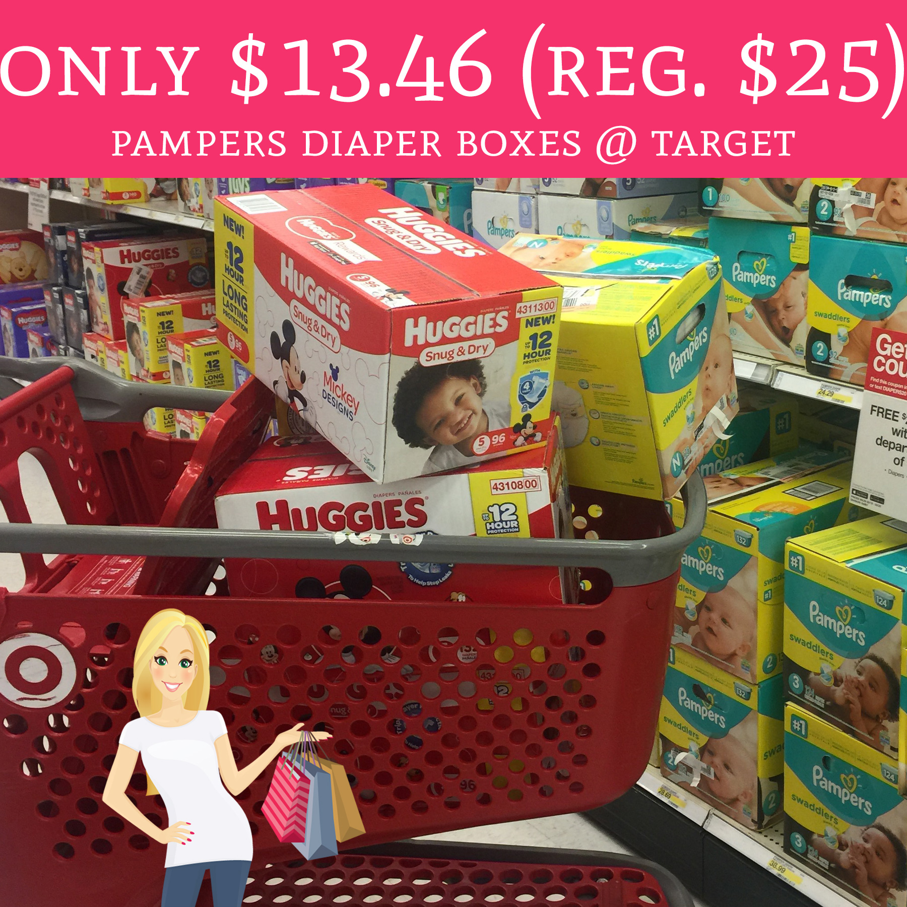 Only 13 46 Regular 25 Pampers Diaper Boxes Target Deal Hunting Babe