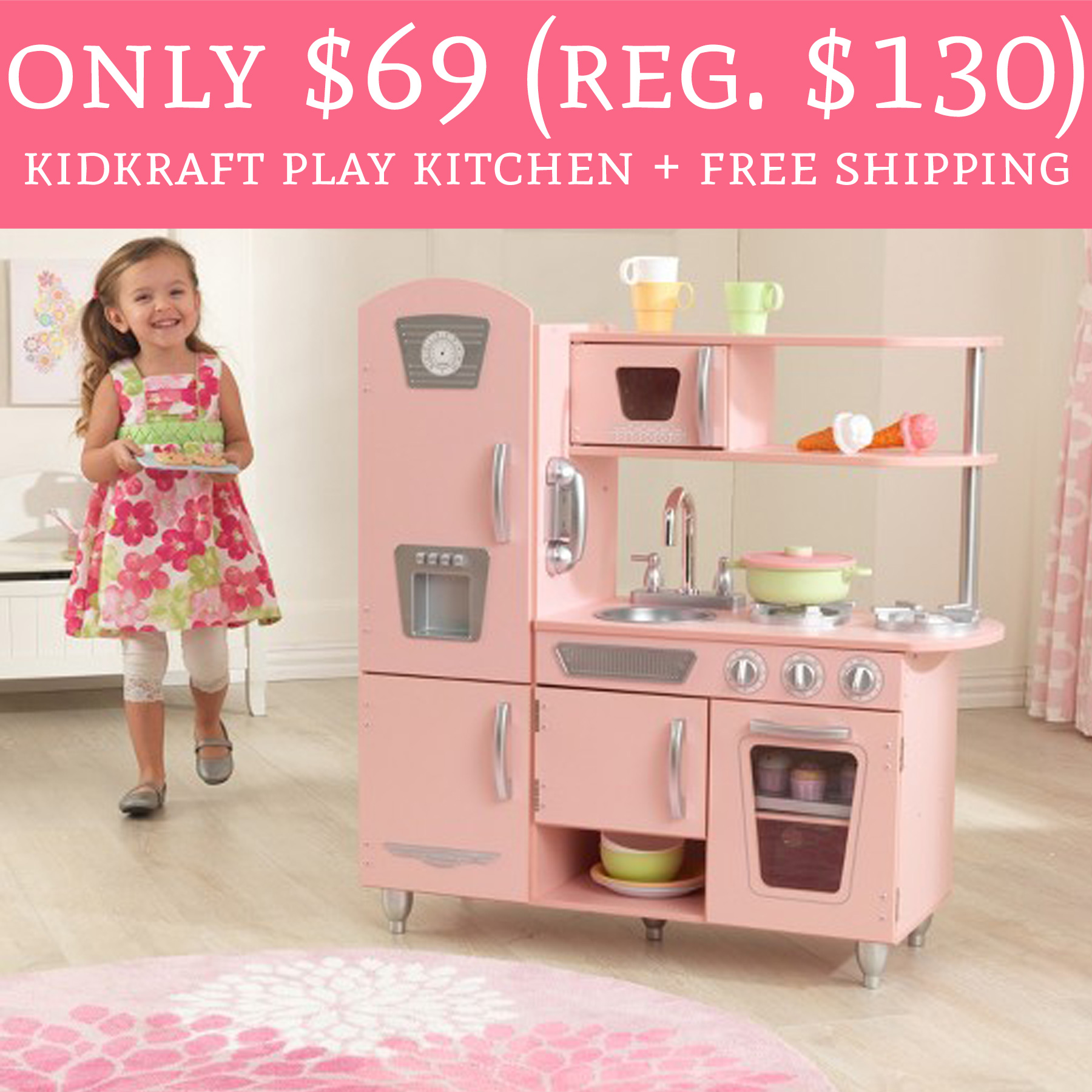 Only $69 (Regular $130) Kidkraft Play Kitchen + Free Shipping! - Deal