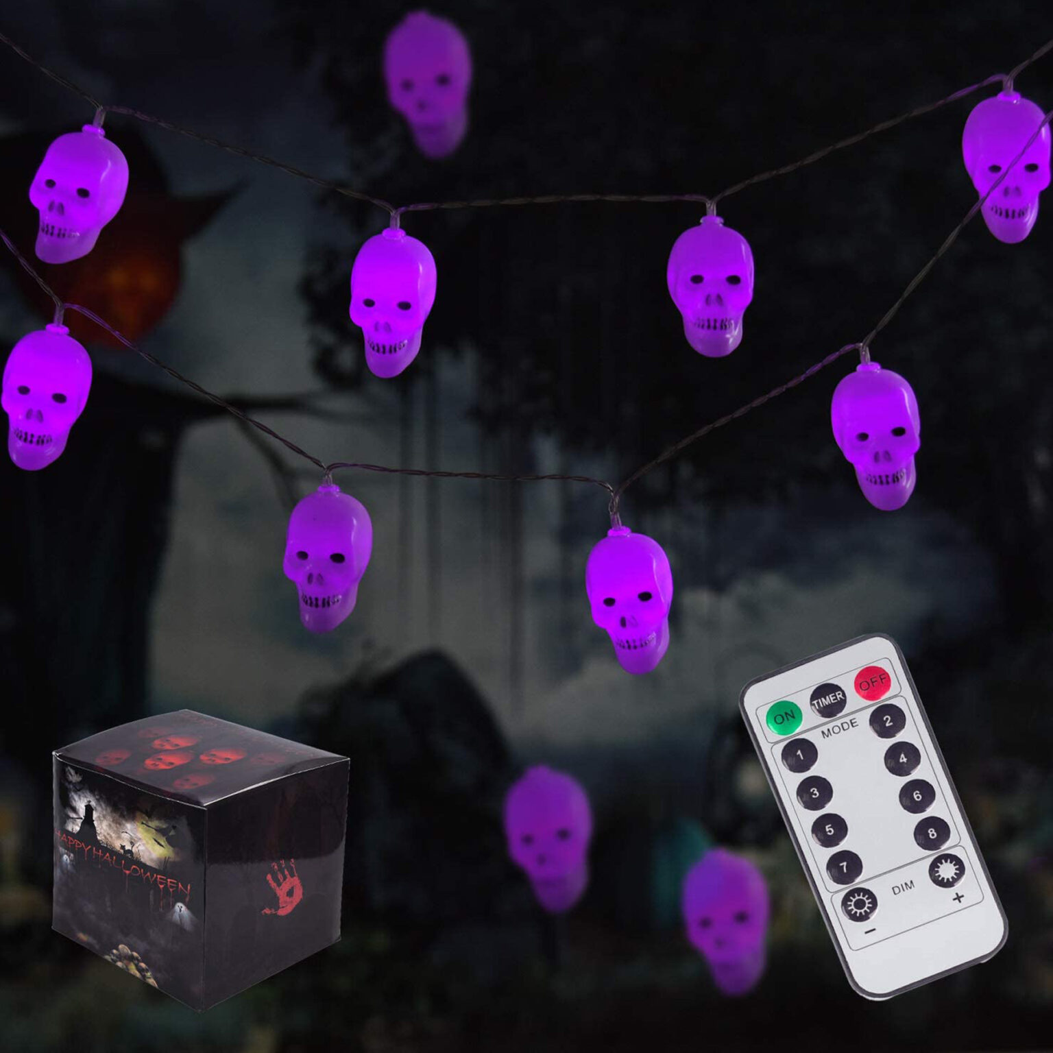 thumbnail image 2 of Halloween String Lights, 10FT 20LED Skull String Lights Halloween Decoration Light Battery Powered Halloween Lights Indoor Outdoor Home Yard Patio Gar 6412f47b 234c 47c6 A4b9 22ad44dfc0c2.cdc0631eff7a353ad0e872510840e50e 2 of 9
